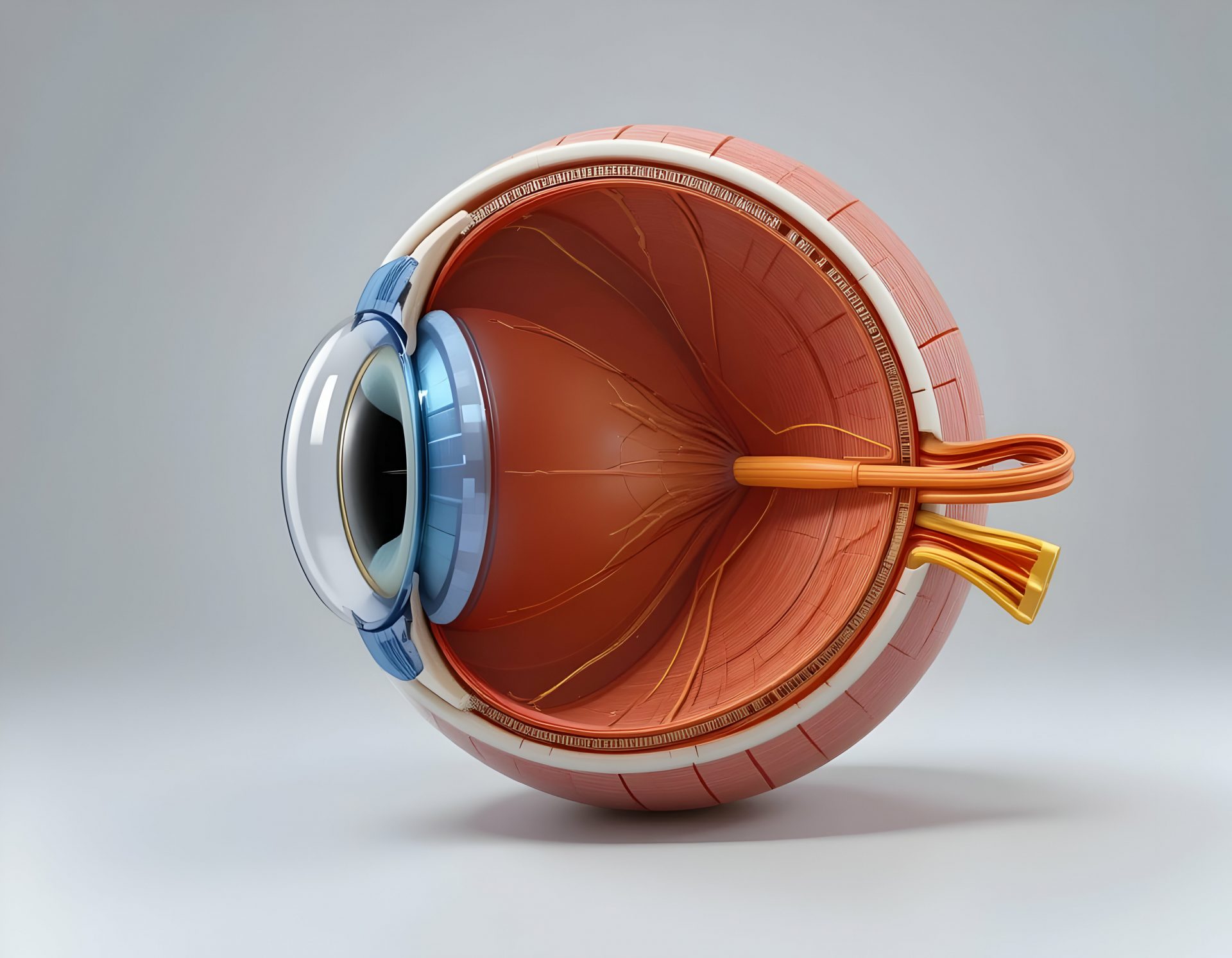 A detailed eye anatomy illustration depicts internal structures and optical components like the lens and retina Perfect for educational or medical presentations.